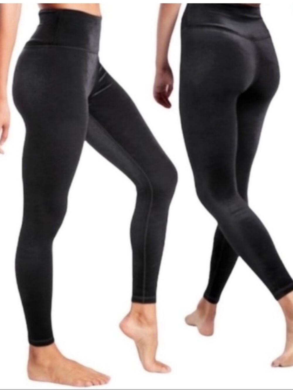 Athleta Elation Velvet Tight Black Leggings Size S #467925